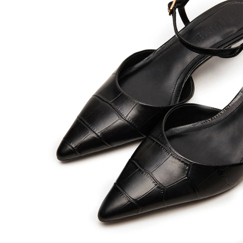 Adelaide Pump BLACK CROCO