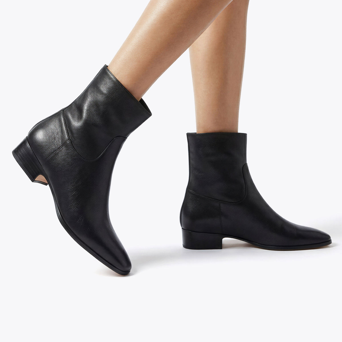 Dusty Black Leather Boot
