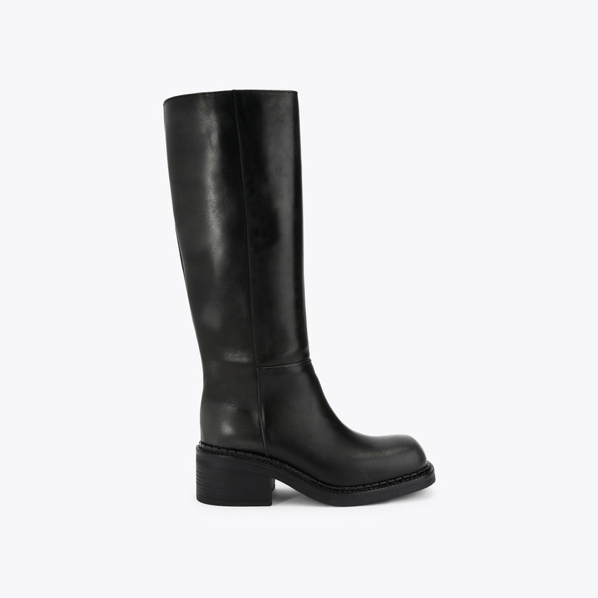 Davos Black Leather