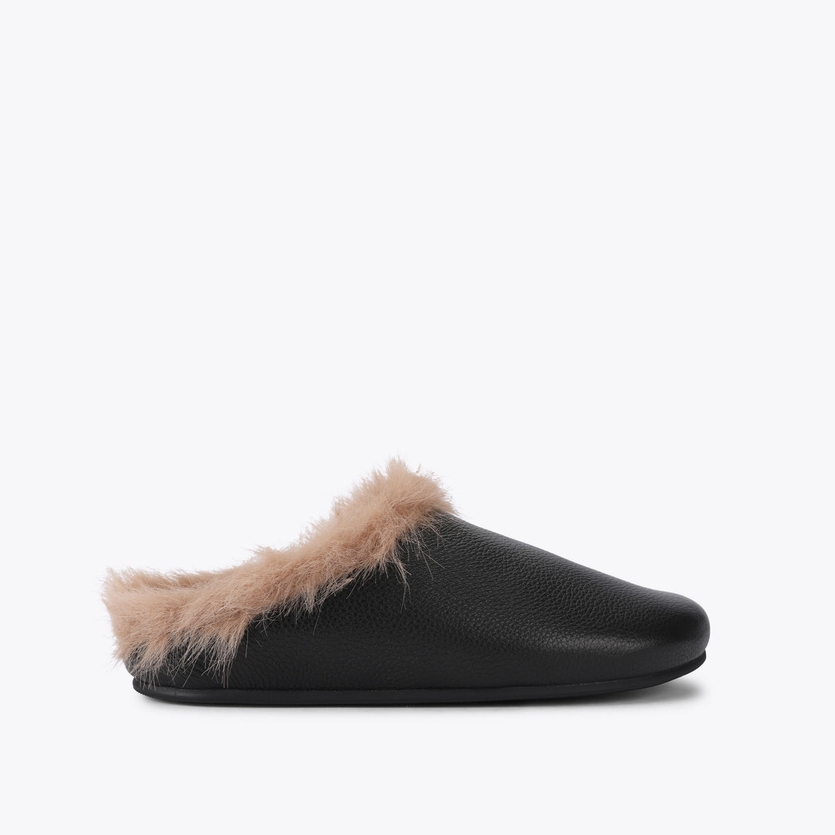 Fern Fur Black Leather