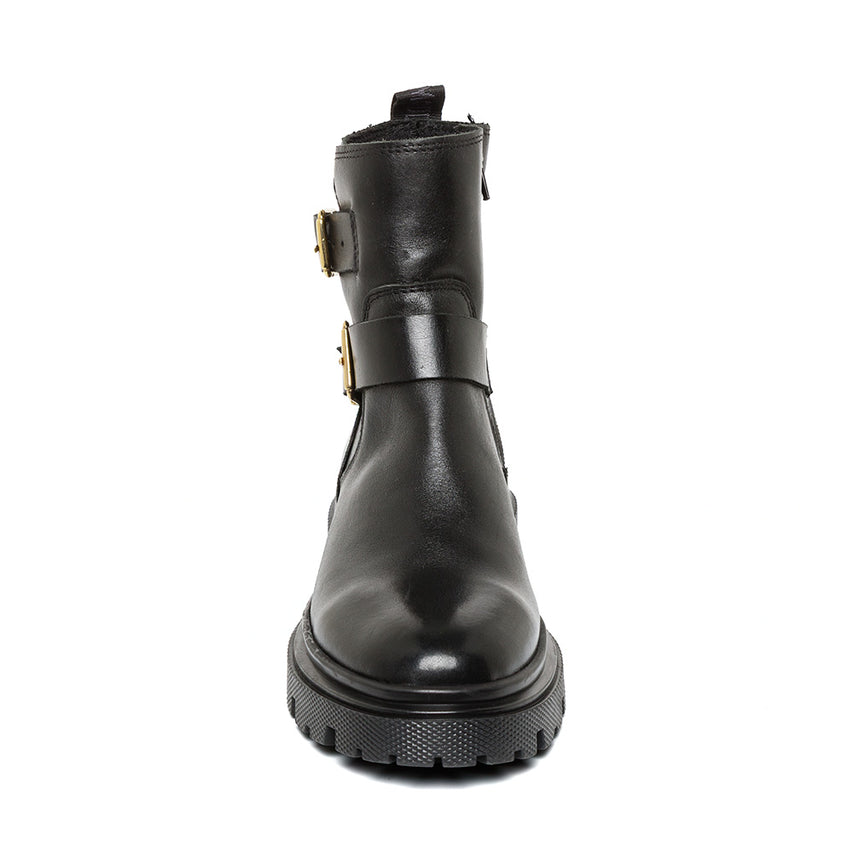 Rings Bootie BLACK LEATHER