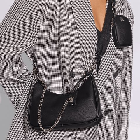 Steve madden 2025 black leather bag