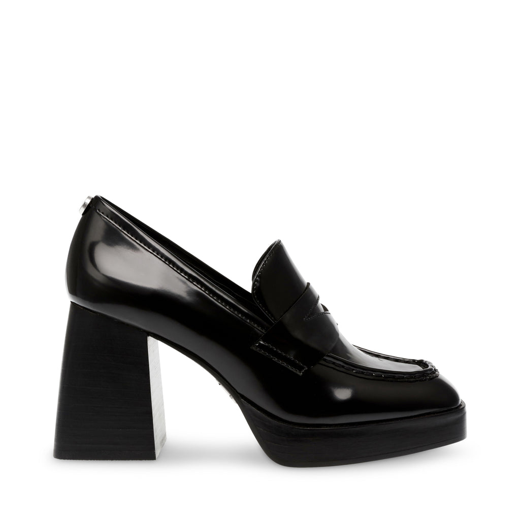 Vinceza Leather Shoes Moccasins On High Heel, Black Sakina - KeeShoes