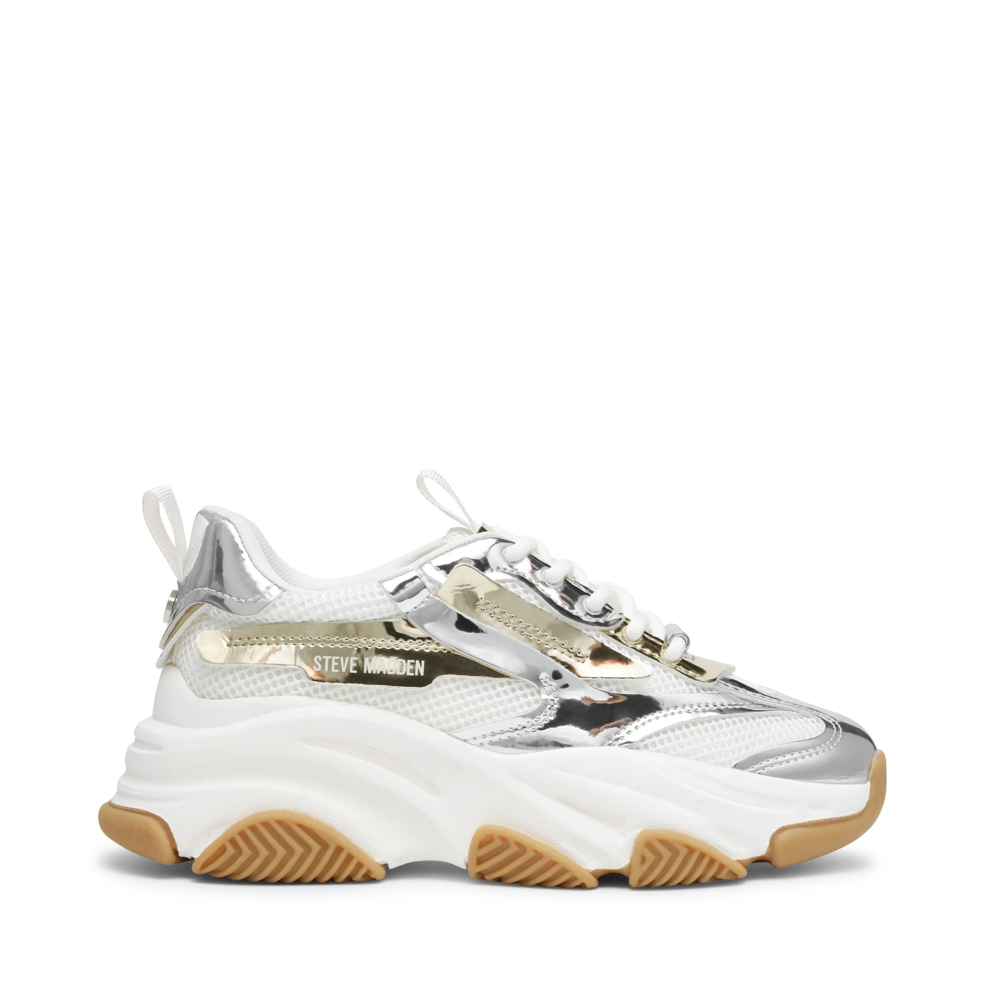 Possession-E Trainer SILVER / GOLD CREAM – Steve Madden UK