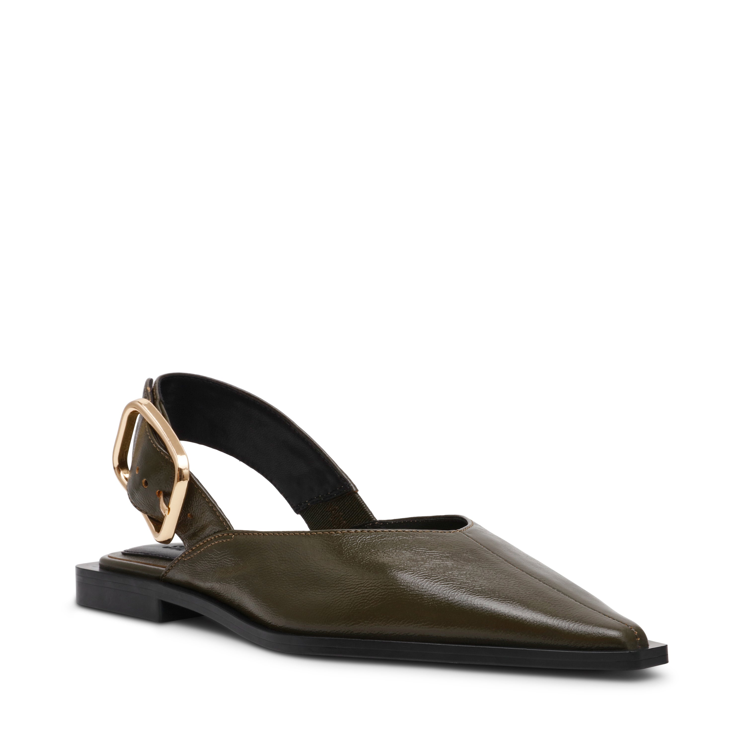 Shay Flat Shoe OLIVE LEATHER - view 2