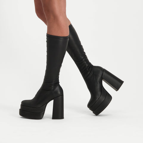 CYPRESS Black Platform Boots  Women's Vegan Leather Boots – Steve Madden