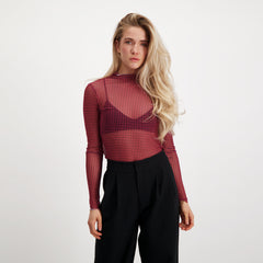 The Eliza Mesh Top PINK GLO